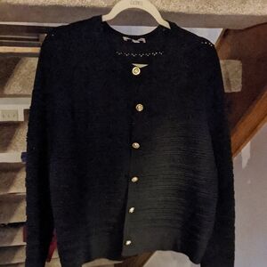 Nannette Black Women's Cardigan with Gold Buttons
